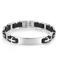 Bracelet tressé en cuir noir et corde de vachette pour homme, double couche en acier inoxydable, fait main, multi-couches en acier titane