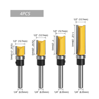 Plantilla Trim Bisagra Mortising Router Bit Straight End Mill Trimmer Herramienta de limpieza al ras