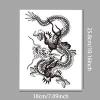 Autocollant de tatouage temporaire Dragon Chinois en gros, imperméable, auto-adhésif, pour homme et femme, pour le corps, le bras, la jambe, motif artistique