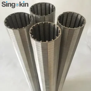 4" 6" 8" 10" V Wire Wrapped Continuous Slot 1mm Wedge Wire Johnson Water Well Cylindrical Screen Tubes For Water Well