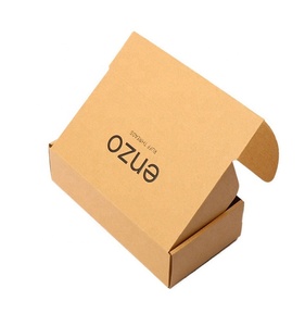 <span class=keywords><strong>Caja</strong></span> de correo de embalaje de flauta electrónica Kraft con impresión de logotipo negro de cartón corrugado personalizado - Product Image 5