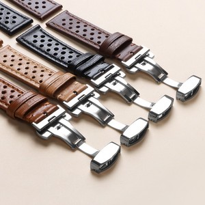Bracelet de <span class=keywords><strong>montre</strong></span> en cuir véritable Lionorm 20mm 22mm <span class=keywords><strong>Vintage</strong></span> Rally Crazy Horse Bracelets de <span class=keywords><strong>montre</strong></span> en cuir suédé avec fermoir papillon - Product Image 3