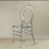 Chaise de réception ronde en acrylique transparente de haute qualité et durable pour événements, mariages et fêtes