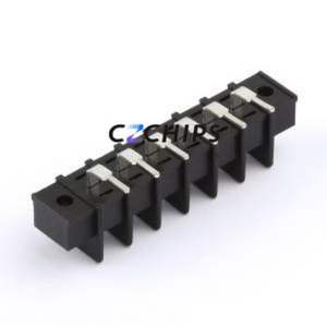 MX25RM-7.62-06P-BK01-Cu-S-A Barrier Terminal Block Bent Lead Through Hole,P=7.62mm Connector Two Sides 7.62mm 1x6P Right Angle - Product Image 2
