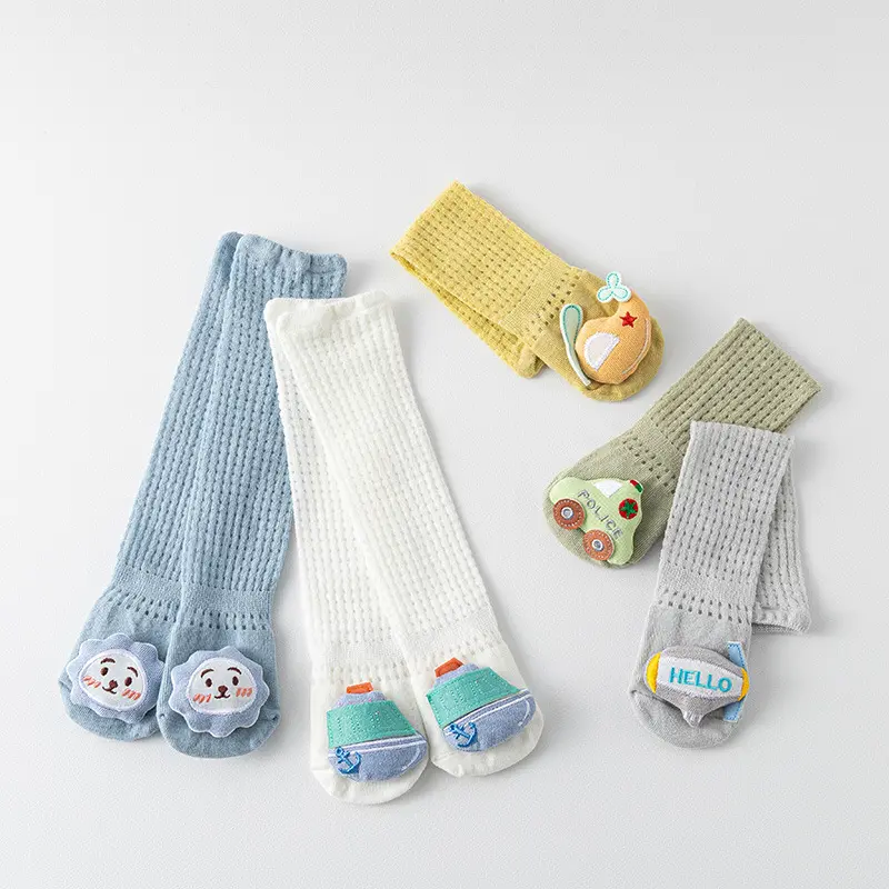 Chaussettes d'été en maille pour nouveau-né bas en coton pour bébé chaussettes en soie de glace anti-moustiques chaussettes pour bébé filles chaussettes pour genoux