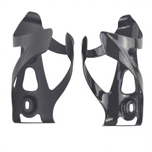 Porte-bidon de vélo tout en fibre de carbone avec logo personnalisé, finition brillante/mate, tissage 3K, accessoire de vélo unisexe - Product Image 1