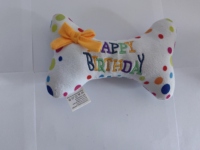 Jouet en peluche courte écologique pour animaux de compagnie, design gâteau d'anniversaire pour chat et chien, avec fonction sonore amusante