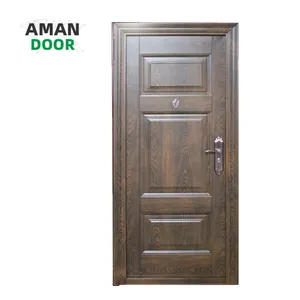 Porte d'entrée en acier AMAN DOOR double porte en bois design pour maisons du Kerala