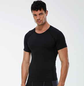 T-Shirt Sportiva da Uomo a Compressione per Palestra e Allenamento <span class=keywords><strong>con</strong></span> Stampa Logo Personalizzato, Maglietta a Manica Corta ad Asciugatura Rapida - Product Image 1