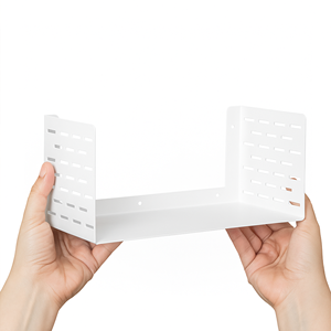 ชั้นวางของโลหะทันสมัย ขนาด S สีขาว ทนทาน ตกแต่งสวยงาม ชั้นวางลอยสำหรับบ้าน สำนักงาน ห้องนั่งเล่น ห้องนอน พื้นที่ทำงาน - Product Image 5