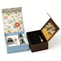 Boîte élégante à fermeture magnétique avec impression intérieure couleur pour coffret cadeau de miel