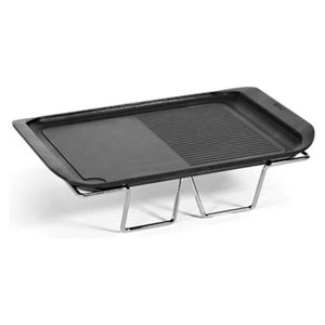 Plaque de cuisson en aluminium antiadhésive avec support pour cuisinière émaillée (30,5x23cm) Noir MARIETTA-RL - Product Image 1