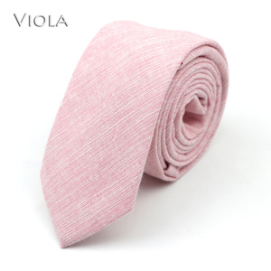 Nueva Corbata Colorida Lisa 100% Algodón de 6cm Estilo Skinny en Rosa y Azul Cielo para Vestir en Bodas, Fiestas y Esmoquin, Accesorio para Hombre, Regalo, Pajarita y Corbatín - Product Image 3