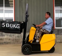 Chariot élévateur compact à prix abordable pour allées étroites, 0,5T (500kg), 0,8T (800kg), 1T (1000kg), 3 roues, mini chariot élévateur à vendre