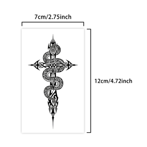 <span class=keywords><strong>Tatuaje</strong></span> Temporal de <span class=keywords><strong>Serpiente</strong></span> Oscura y Cruz, <span class=keywords><strong>Tatuaje</strong></span> Semipermanente Impermeable con Duración de 2 Semanas, Pegatinas de <span class=keywords><strong>Tatuaje</strong></span> Herbal Realistas - Product Image 2