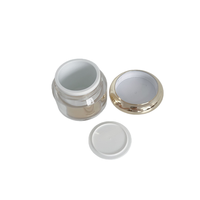 Pot cosmétique rond en acrylique à double paroi, vide, pour échantillons de soins de la peau, avec couvercle doré, personnalisable, vente en gros