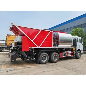 รถบรรทุกปูยางมะตอย Shacman 6X4 สำหรับงานซีลถนนกรวด รถเกลี่ยยางมะตอยแบบซิงโครนัส ขาย - Product Image 4
