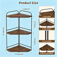 Organisateur d'angle pour comptoir de salle de bain, Organisateur de comptoir en bois pour parfums, Organisateur d'angle pour produits de soin, Étagère d'angle pour comptoir