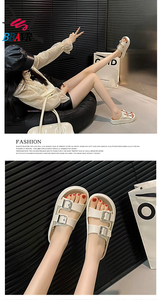 Sandalias de Plataforma Blancas de PU para Mujer, Marca BBAVR, Punta Abierta, Antideslizantes, Suela de PVC, Forro de Malla, Entresuela de Goma, para Verano - Product Image 4