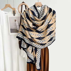 Bán Buôn New 180*85Cm Hình Học In Bông Khăn Cho Phụ Nữ Sang Trọng Mùa Thu Mùa Đông Ấm Hồi Giáo Hijab Biểu Tượng Tùy Chỉnh - Product Image 5