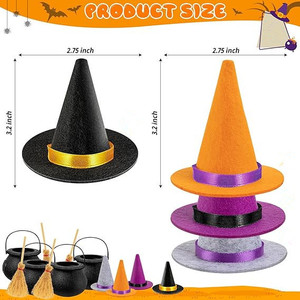 Mini <span class=keywords><strong>Sombrero</strong></span> <span class=keywords><strong>de</strong></span> <span class=keywords><strong>Bruja</strong></span> <span class=keywords><strong>de</strong></span> <span class=keywords><strong>Fieltro</strong></span> Colorido para Halloween, Decoración Perfecta para Fiestas - Product Image 4