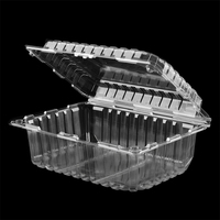 Emballage à clapet de fruits en plastique jetable personnalisé récipient en plastique rectangulaire avec couvercle à charnière