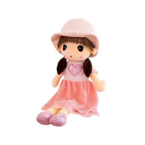 Muñeca de Trapo Dulce para Niñas, Juguete de Peluche con Sombrero de Paja, Almohada de Peluche para Niña Pequeña, Regalo de Cumpleaños - Product Image 2