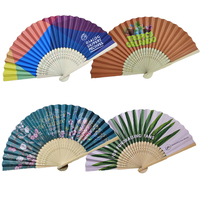 [JE SUIS VOTRE FAN] Éventail en papier promotionnel personnalisé imprimé en bambou, éventail pliable à main