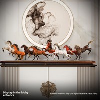 Ornement en laiton 'Huit chevaux au galop' de Father's Lacquer Craft, décoration pour entrée et bureau, cadeau de pendaison de crémaillère et d'inauguration