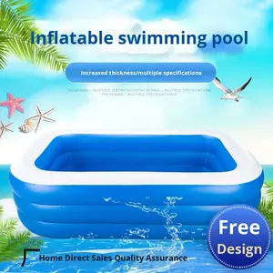 Piscine gonflable carrée en PVC épaisse à trois couches pour enfants et adultes, utilisation à domicile et en cour - Product Image 3