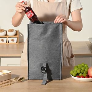 Sac à déjeuner isotherme en tissu Oxford, grande capacité, pour étudiants et employés de bureau, sac Bento, noir, gris, bleu marine - Product Image 3