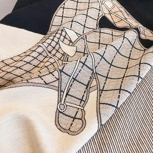 Écharpe en coton double face de style coréen luxueuse Élégante longue écharpe d'hiver à motifs géométriques Style traditionnel Princesse Misi - Product Image 3