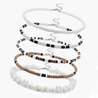Mode en gros nouveau blanc coquille bijoux hommes coquillage été plage surfeur collier hawaïen pour hommes femmes