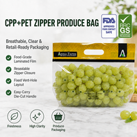 Sacs d'emballage en plastique pour fruits et légumes de qualité alimentaire, durables, en gros, avec fermeture éclair, sacs refermables en CPP PET laminé