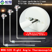 K-type Right Angle Thermocouple WRN-520 High-temperature Aluminum Liquid Silicon Carbide Protective Tube