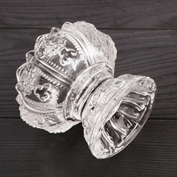 Articles bouddhistes, lampe à beurre de lotus à pied haut, porte-lampe, bougeoir en verre, offrandes bouddhistes