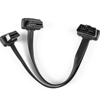 Câble répartiteur OBDII à profil bas de 30 cm (1 pied) 26AWG, connecteur en Y 16 broches mâle vers double femelle pour lecteur de code automobile, GPS, gestion de flotte