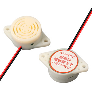 SFM-27 บัซเซอร์แบบแอคทีฟ 3V-24V เสียงต่อเนื่อง สัญญาณเตือนเดซิเบลสูง สีขาว - Product Image 2