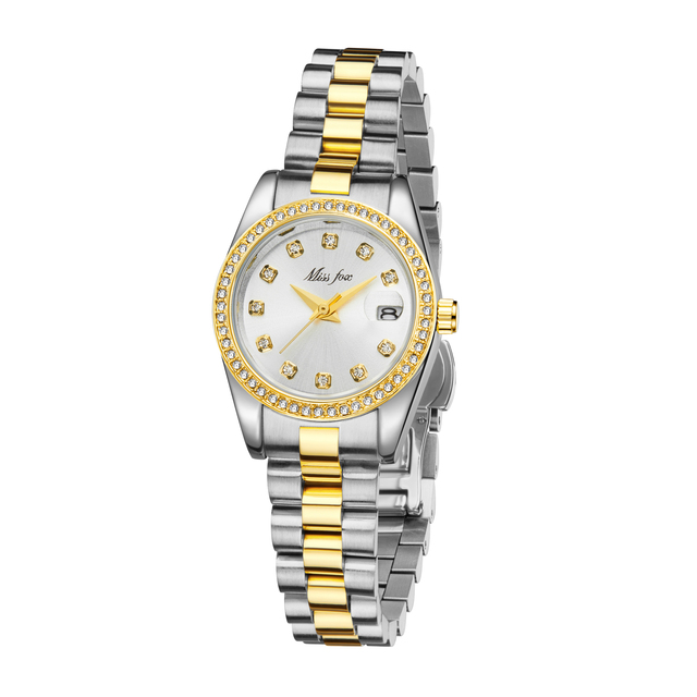 OEM MISS FOX Watches 3245 New Women's Wrist Watch 3ATM Waterproof Watches Fashion Diamond Case with Calendar Stainless Steel