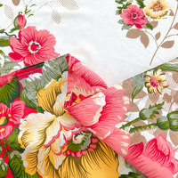 Vente en gros de 4 pièces de draps de lit imprimés avec de grandes fleurs rouges, très tendance