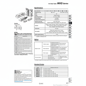 MXQ20-30AT โต๊ะสไลด์ลมนิวเมติก SMC - Product Image 1