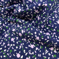Tissu en coton prérétréci 80 g/m² à effet froissé, imprimé floral, pour chemises et uniformes, 50 pouces, sans repassage, en stock