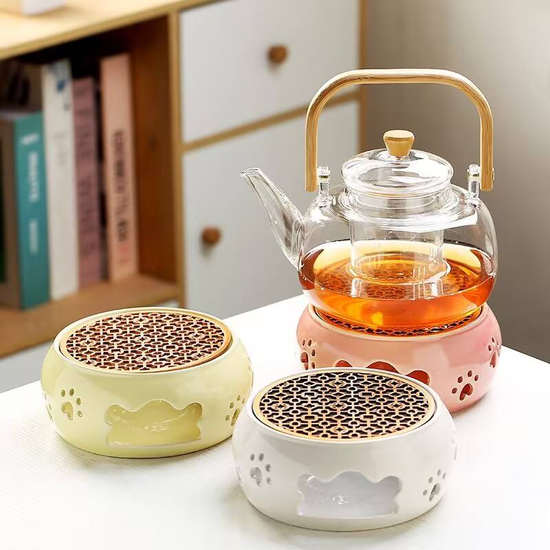 Glass Teapot with Candle Warmer Elegant Functional