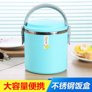 Stainless Steel Lunch <b>Box</b> Cylinder Seal Lid Pink Green Blue Color Bento <b>Box</b> For Meal Storage - Product Image 3