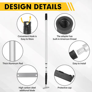 مجموعة سكاكين معجون مع عصا تلسكوبية لإزالة ورق الحائط وأداة كشط الطلاء - Product Image 4