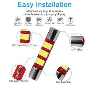 Car <b>vanity</b> mirror <b>light</b> T6 3SMD 5730 29mm flat top double tip B6 roof <b>light</b> fuse <b>light</b> - Product Image 4
