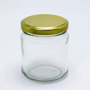 Wholesale Round Clear Food Storage Honey <b>Jams</b> Glass <b>Jars</b> With Metal Lids - Product Image 2