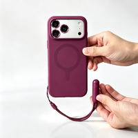 Coque de téléphone S128 neuve de luxe en silicone véritable antichoc magnétique avec dragonne et supports pour iPhone 18 17 16 15 14 Pro