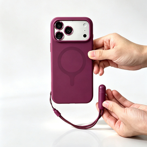 Funda Magnética de Lujo para Teléfono, Nueva de Fábrica, de Silicona Real a Prueba de Golpes, con Correa de Muñeca y Soporte para iPhone 18 17 16 15 14 Pro - Product Image 2