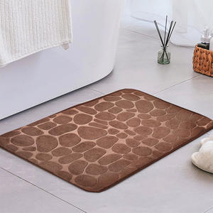 พรมเช็ดเท้าขนปุยสีดำรูปสี่เหลี่ยมผืนผ้า ซึมซับน้ำได้ดี ซักเครื่องได้ เหมาะสำหรับห้องน้ำ - Product Image 2